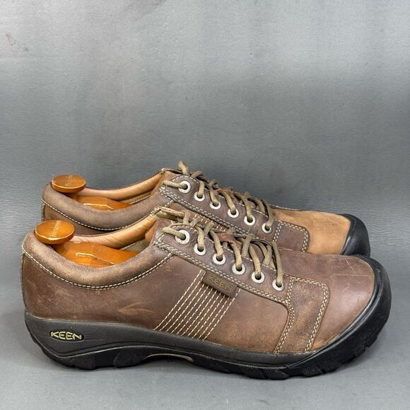 Keen Men's Austin leather shoes chocolate brown size 12 - Picture 1 of 8